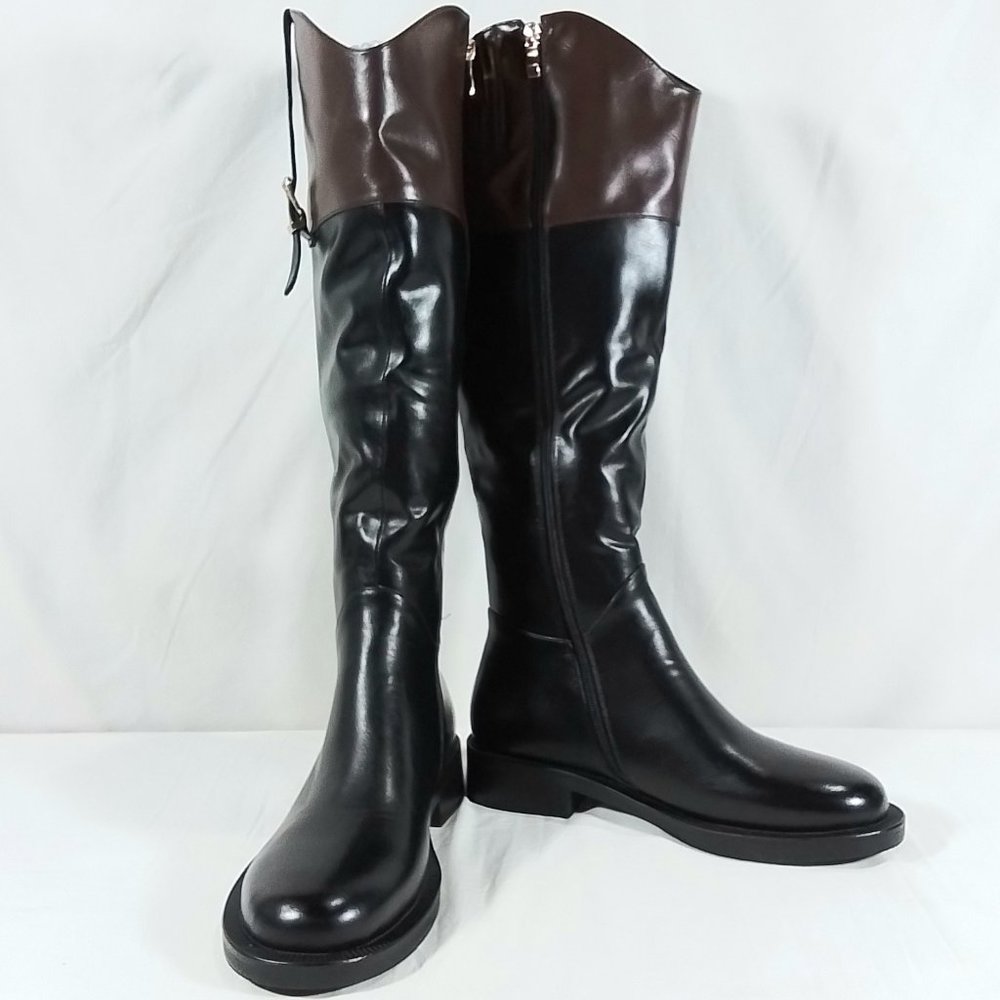 TORGEIS Women's Desiree Tall Boot -  Black & Brown  - Size 11 NIB